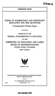 1970 Needs Of Elementary And Secondary Education