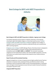 Best College For Bi PC With NEET Preparation In Adibatla