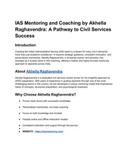 IAS Mentoring And Coaching By Akhella Raghavendra A Pathway To Civil Services Success ( 1)